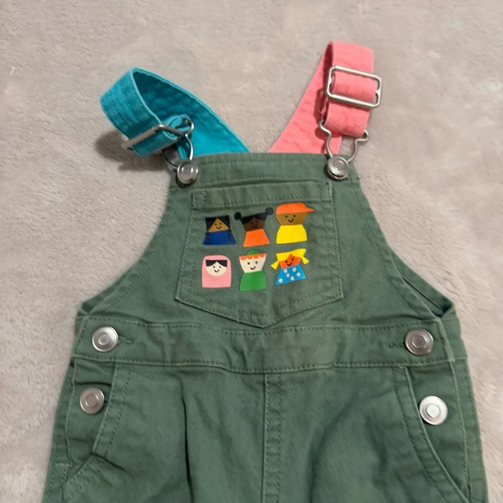 Christian Robinson Baby Size 3-6 Months Bib Overalls Pants Green color block
